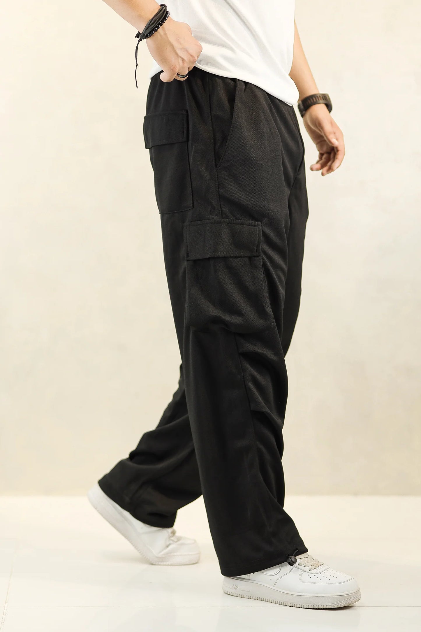 Flyder Industries Men's Premium Urban Baggy Trousers – Relaxed Fit, Streetwear Style, All-Day Comfort  Classic Wide-Leg Baggy Trousers for Men – Breathable Cotton Blend, Relaxed Fit, Everyday Streetwear