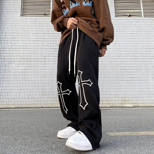 Flyder Industries Men's Premium Urban Baggy Trousers – Relaxed Fit, Streetwear Style, All-Day Comfort  Classic Wide-Leg Baggy Trousers for Men – Breathable Cotton Blend, Relaxed Fit, Everyday Streetwear